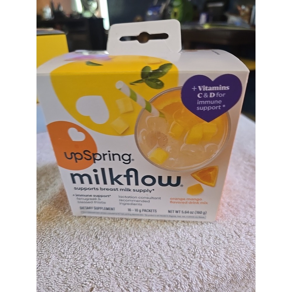UpSpring Milkflow Lactation Supplement ORANGE MANGO Flavor 16 ct SEALED Exp 2/26